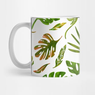 Tropical Plants Pattern Summer Fresh Monstera Mug